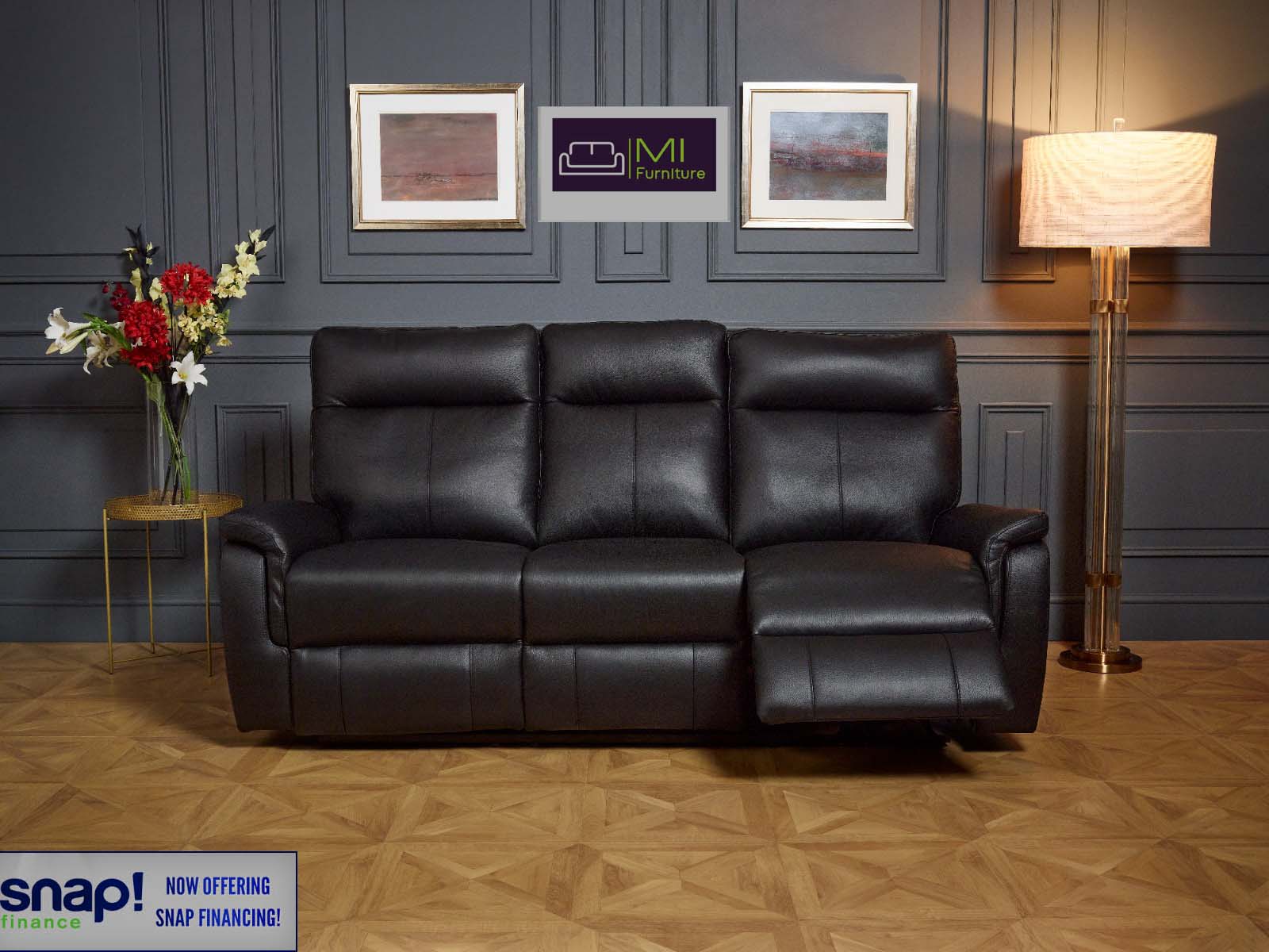 Black Faux Leather Sofa Bed Mi Furniture