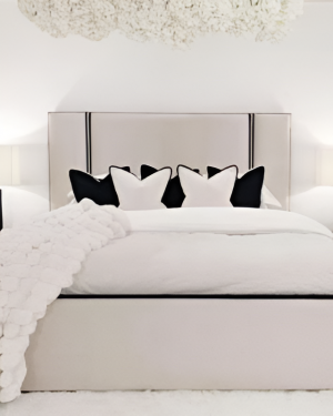 Deuce Upholstered Bed Frame UK | Modern Luxury Panel Bed
