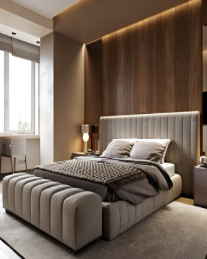 Lexie Channel Tufted Bed UK | Fluted Upholstered Bed