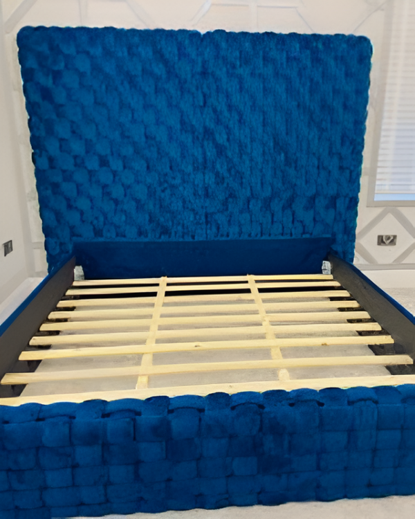 Loop Bed File Design Loop Woven Panel Bed UK | Textured Designer Bed - M I Furniture