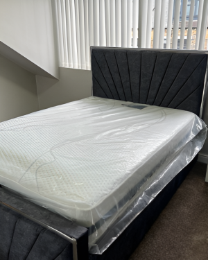 Montgomery Lined Headboard Bed UK – Luxury Fabric Bed Frame