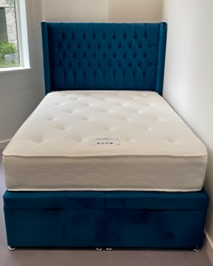 Topaz Wingback Bed UK | Luxury Deep Buttoned Velvet Frame