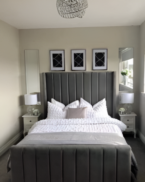 Willow Winged Panel Bed UK | Luxury Tall Fluted Bed Frame