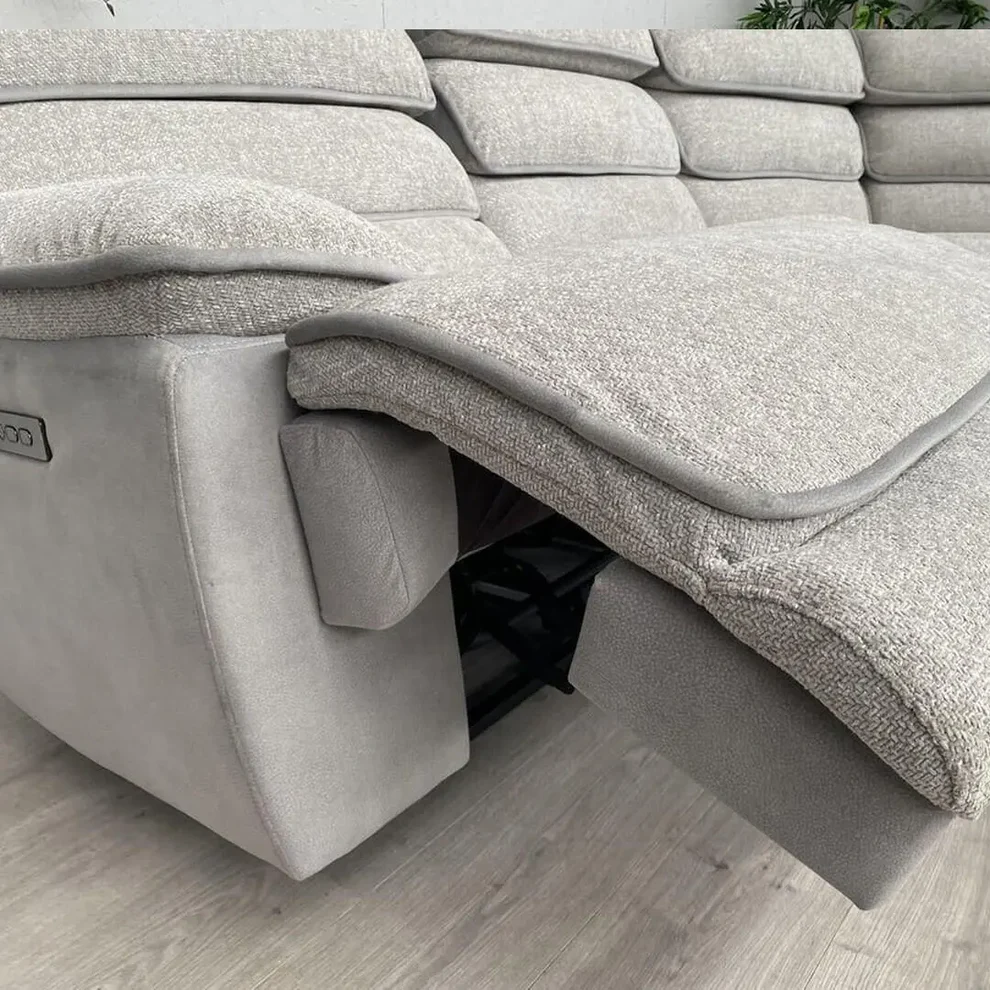Lakelyn Light Grey Fabric Recliner Corner Sofa | Electric, Bluetooth & Storage Console – The Corner Sofa That Redefines Relaxation - Image 4