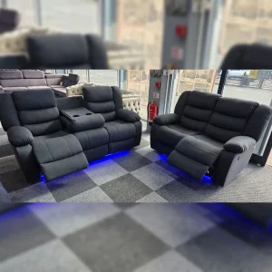 Roma Fabric Recliner Sofa Set 3+2 - The Charcoal Suite That Makes Every Evening Feel Like a Five-Star Cinema