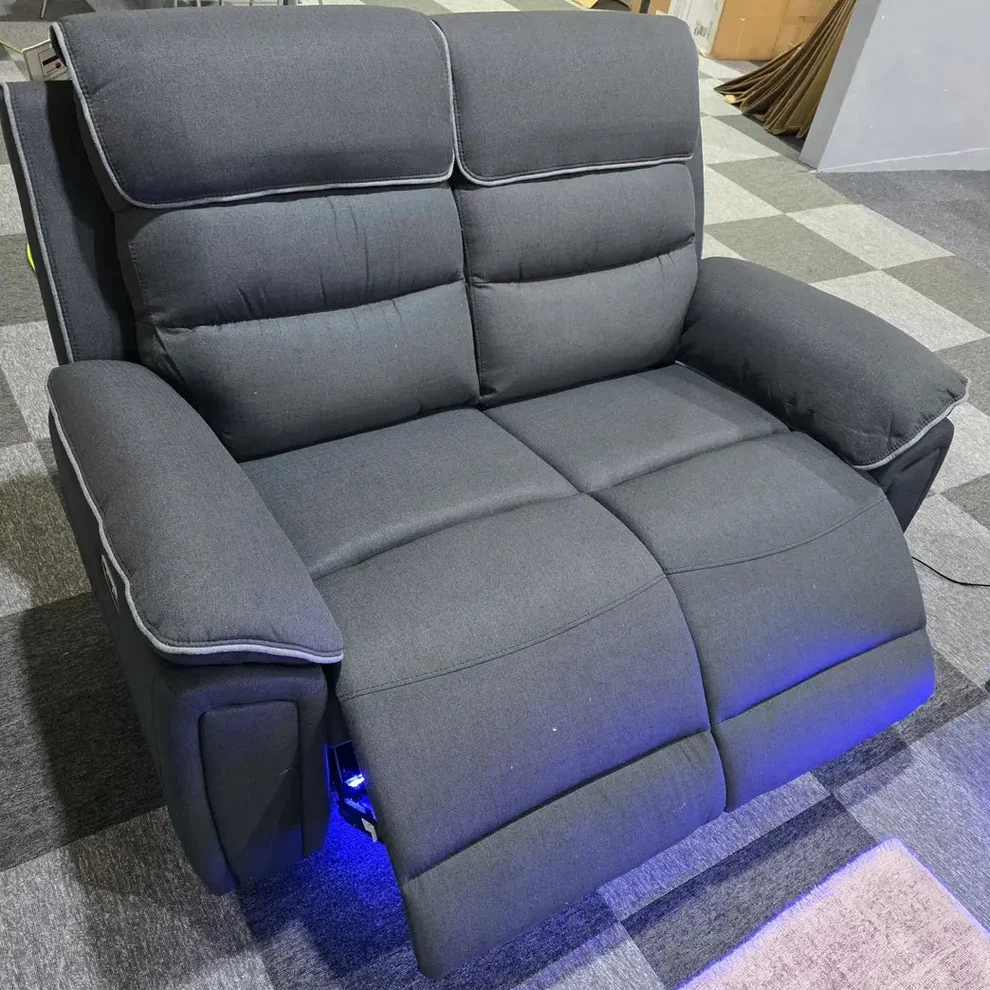 Venice 3+2 Electric Recliner Sofa Set – Platinum Fabric with Reading Lights, LED Underlighting & USB-C Charging - Image 5